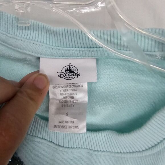 Disney Parks Womens Size S Blue Sequin Mickey Mouse Long Sleeve Sweatshirt - Picture 4 of 5